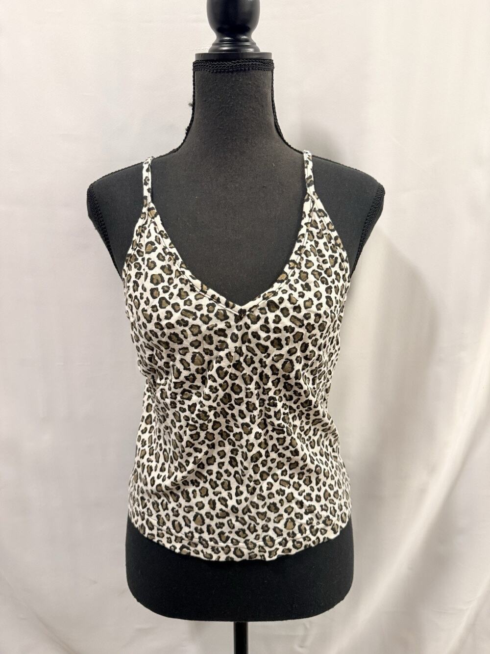 Vintage Victoria’s Secret Leopard Print Tank Top Women Size L Tan Sexy Camisole